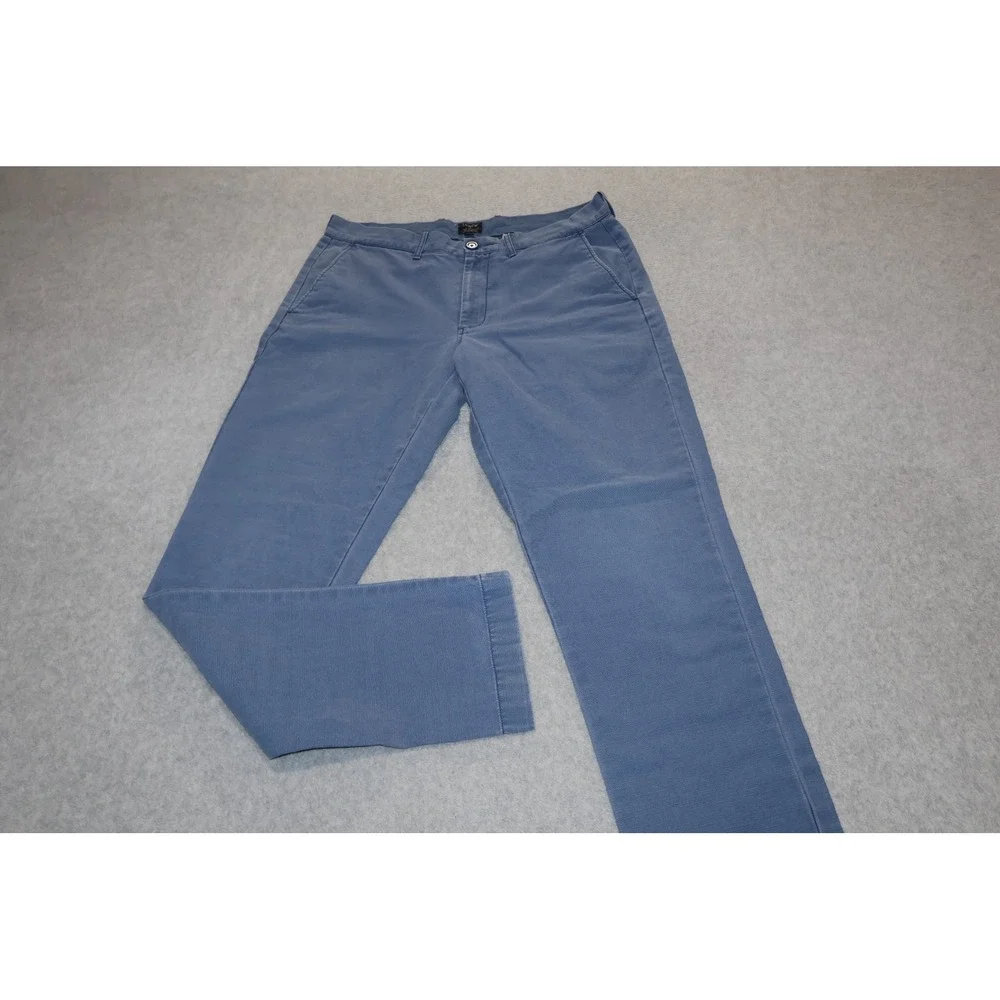 J.Crew The Sutton Pants Mens 32x33 Blue Chino Straight Leg Cotton E7445